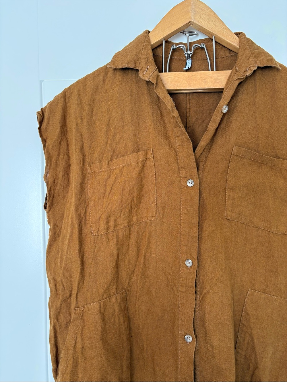 Relaxed Button-Front Maxi Dress in Rust - Picture 5 of 11